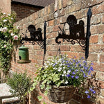 Bichon metal hanging basket bracket mounted on outdoor wall for plant decoration
