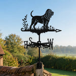 Bloodhound metal weather vane with directional arrows and mounting rod, outdoor roof and garden decoration