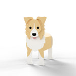 Full-body view of the Border Collie dog planter