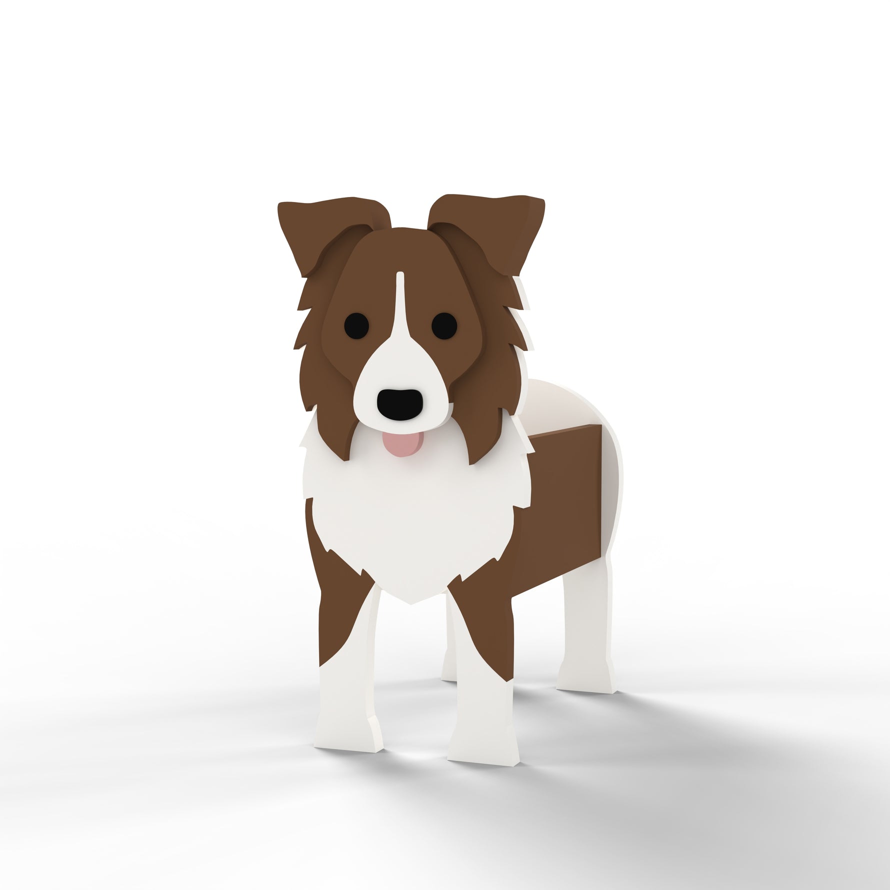 Full-body view of the Border Collie dog planter