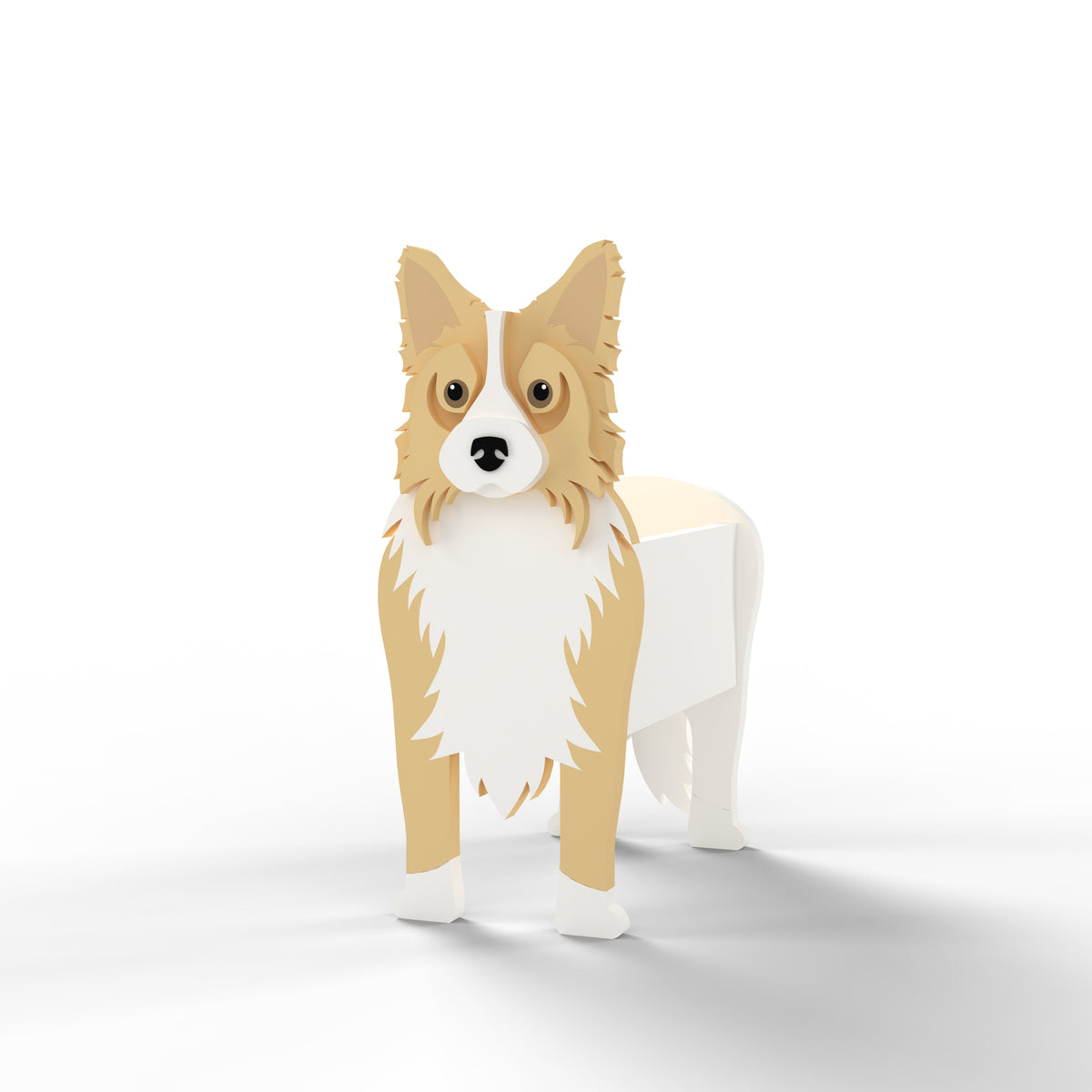 Full-body view of the Border Collie dog planter