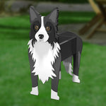Full-body view of the Border Collie dog planter