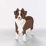 Full-body view of the Border Collie dog planter