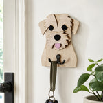 Border Terrier wooden dog wall hook key and leash holder for home entryway organizer