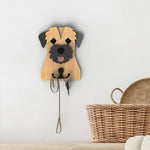 Border Terrier wooden dog wall hook key and leash holder for home entryway organizer