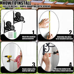 Bowling balls metal hanging basket bracket mounted on outdoor wall for plant decoration