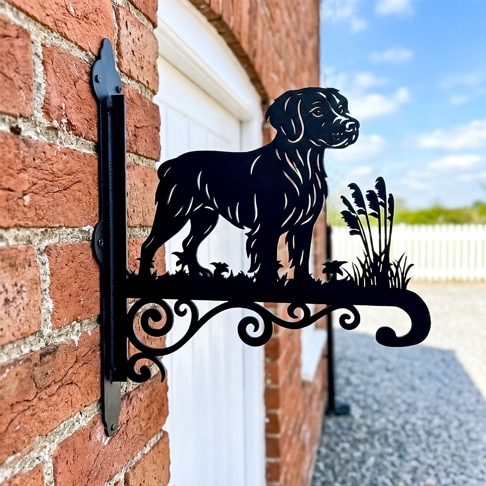 Brittany metal hanging basket bracket mounted on outdoor wall for plant decoration