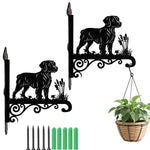 Brittany metal hanging basket bracket mounted on outdoor wall for plant decoration