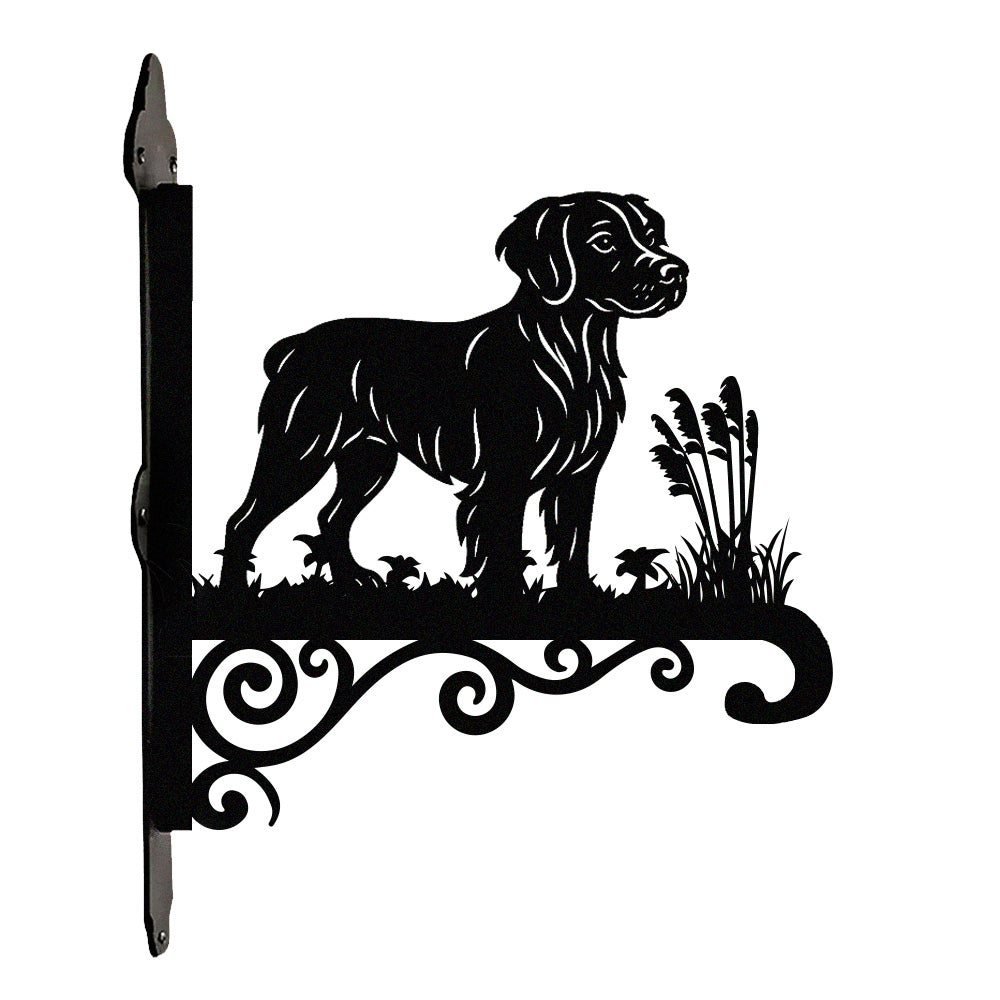 Brittany metal hanging basket bracket mounted on outdoor wall for plant decoration