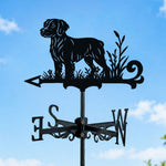 Brittany metal weather vane with directional arrows and mounting rod, outdoor roof and garden decoration