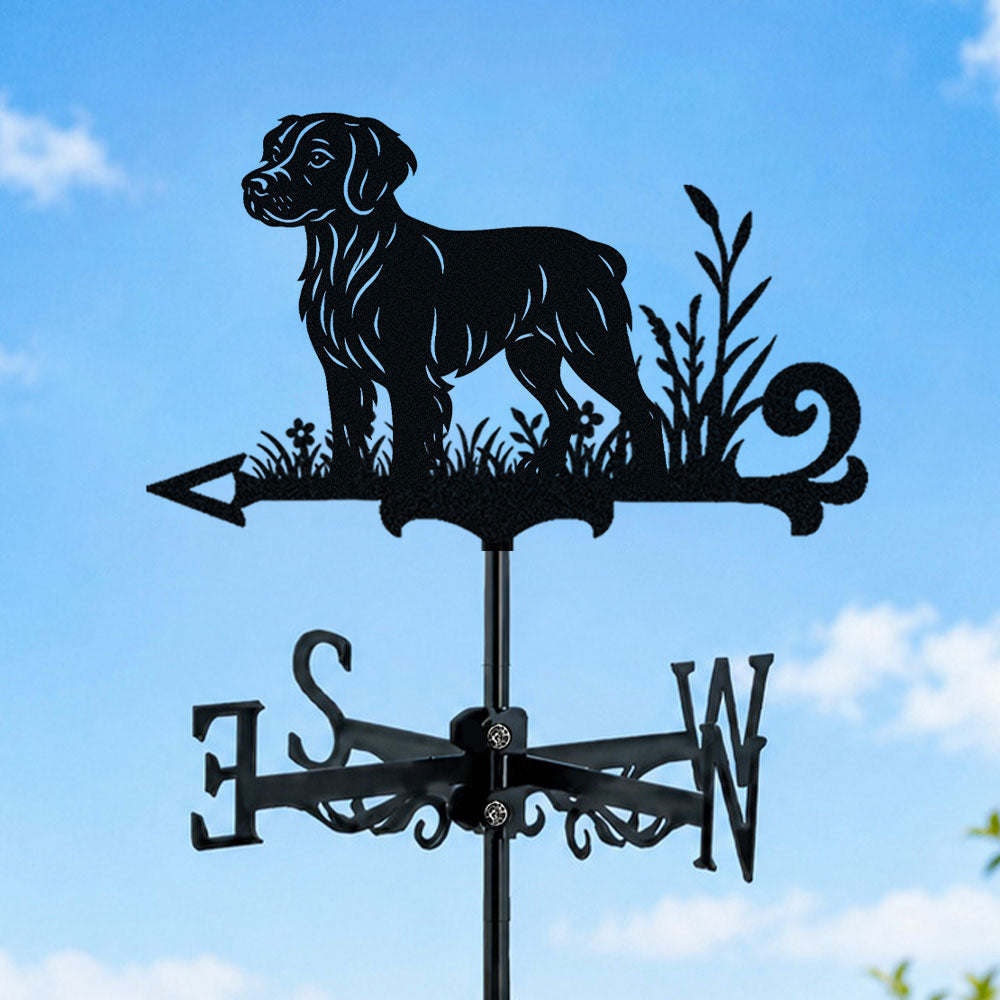 Brittany metal weather vane with directional arrows and mounting rod, outdoor roof and garden decoration