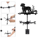 Brittany metal weather vane with directional arrows and mounting rod, outdoor roof and garden decoration