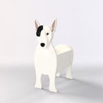 Full-body view of the Bull Terrier dog planter