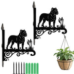 Cane corso metal hanging basket bracket mounted on outdoor wall for plant decoration