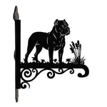 Cane corso metal hanging basket bracket mounted on outdoor wall for plant decoration