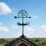 Cardinal on branch metal weather vane with directional arrows and mounting rod, outdoor roof and garden decoration