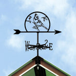 Cardinal on branch metal weather vane with directional arrows and mounting rod, outdoor roof and garden decoration