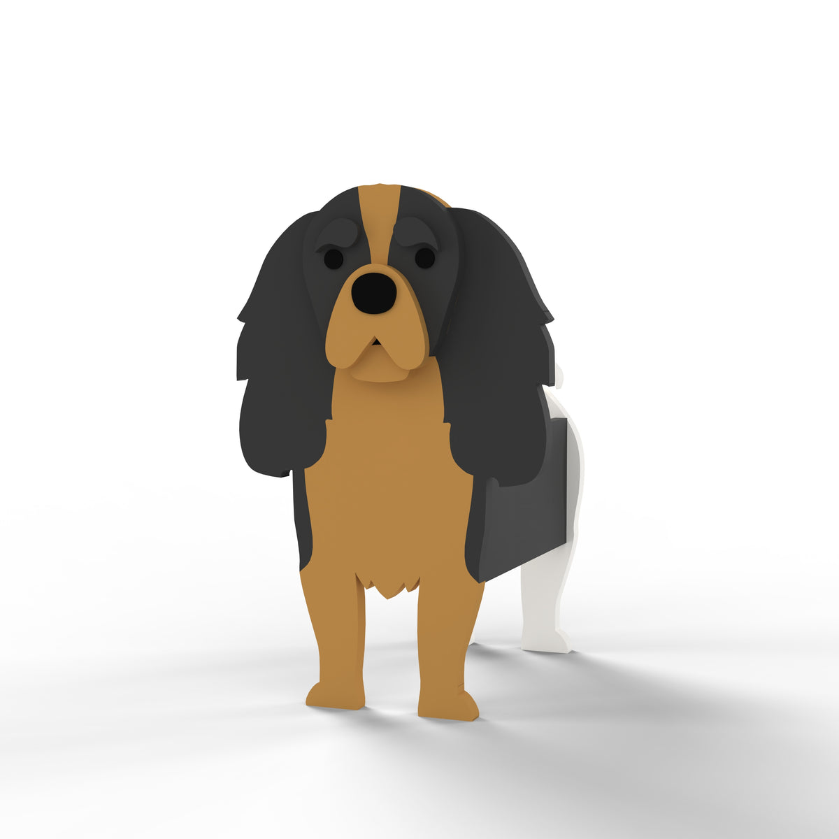 Full-body view of the Cavalier King Charles Spaniel dog planter.
