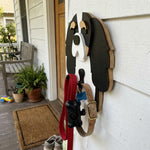 Cavalier King Charles Spaniel wooden dog wall hook key and leash holder for home entryway organizer