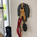Cavalier King Charles Spaniel wooden dog wall hook key and leash holder for home entryway organizer