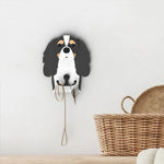 Cavalier King Charles Spaniel wooden dog wall hook key and leash holder for home entryway organizer