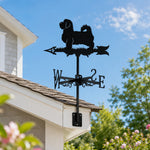Cavapoo metal weather vane with directional arrows and mounting rod, outdoor roof and garden decoration