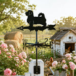 Cavapoo metal weather vane with directional arrows and mounting rod, outdoor roof and garden decoration