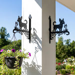 Chihuahua metal hanging basket bracket mounted on outdoor wall for plant decoration