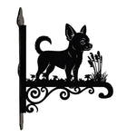 Chihuahua metal hanging basket bracket mounted on outdoor wall for plant decoration