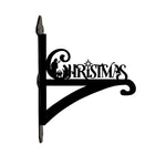 Christmas metal hanging basket bracket mounted on outdoor wall for plant decoration