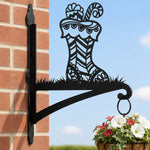 Christmas stocking metal hanging basket bracket mounted on outdoor wall for plant decoration