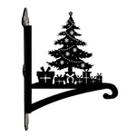 Christmas tree metal hanging basket bracket mounted on outdoor wall for plant decoration