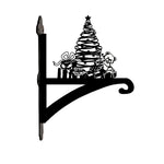Christmas tree metal hanging basket bracket mounted on outdoor wall for plant decoration