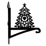 Christmas tree metal hanging basket bracket mounted on outdoor wall for plant decoration