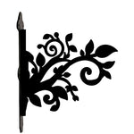 Classic scrollwork vines and leaves metal hanging basket bracket mounted on outdoor wall for plant decoration