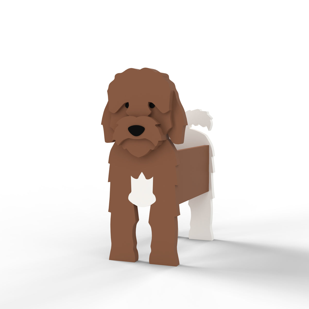 Full-body view of the Cockapoo dog planter