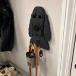 Wooden cocker spaniel dog wall hook key and leash holder for home entryway organizer