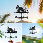 Collie metal weather vane with directional arrows and mounting rod, outdoor roof and garden decoration