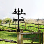 Cowboys on Horses metal weather vane with directional arrows and mounting rod, outdoor roof and garden decoration