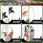 Crescent moon and bats metal hanging basket bracket mounted on outdoor wall for plant decoration