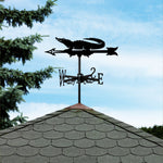 Crocodile metal weather vane with directional arrows and mounting rod, outdoor roof and garden decoration