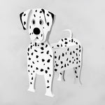 Dalmatian dog planter on a gray background