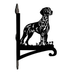 Dalmatian metal hanging basket bracket mounted on outdoor wall for plant decoration