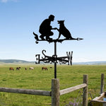 Dog Training metal weather vane with directional arrows and mounting rod, outdoor roof and garden decoration