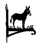 Donkey metal hanging basket bracket mounted on outdoor wall for plant decoration