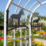 Donkey metal hanging basket bracket mounted on outdoor wall for plant decoration