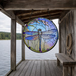 Dragonfly stained glass suncatcher window hanging, suitable for home and garden decoration