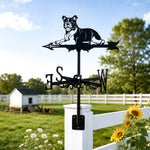 English Bull metal weather vane with directional arrows and mounting rod, outdoor roof and garden decoration