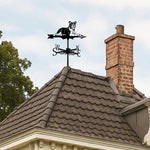 English Bull metal weather vane with directional arrows and mounting rod, outdoor roof and garden decoration
