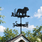 English Bull metal weather vane with directional arrows and mounting rod, outdoor roof and garden decoration
